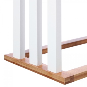 Стойка за кърпи за пода Tower MDF - бял бамбук - цвят естествено дърво 55x24x82см - Img 2