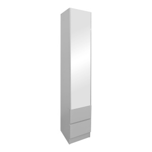 Шкаф тип колона с огледало Lostro Бял 29.5x30x164.5 см