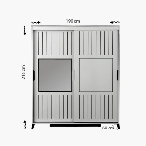 Шкаф Pasific Home Fuga - 190 Блестящ бял шкаф - Img 7