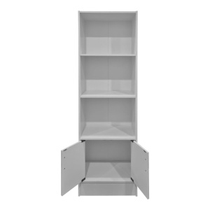 Biblioteca, Tekaro, Pako, Alb 57x33x180 cm - Img 2