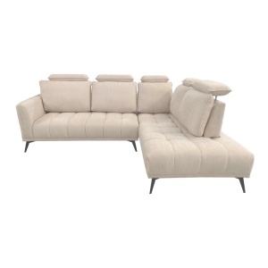 Coltar dreapta, cu perne ajustabile, Serkas, Bej, 268x213x100 cm - Img 3