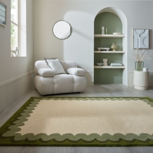 Covor Wiggle Wool Verde oliv 200x290 cm