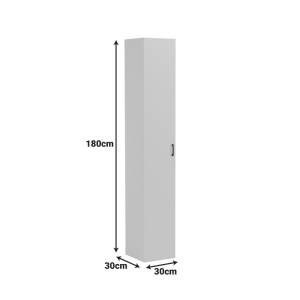 Dulap soldat baie, Anira, Alb, 30x30x180 cm - Img 7