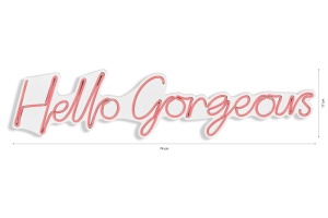 Hello Gorgeous LED декорация за стена Hello Gorgeous Pink 74x17x2 cm - Img 9