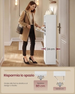 Pantofar White Vasagle 60x24x139 cm - Img 6