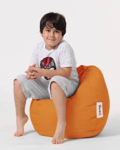 Premium Градински фотьойл с пуф Orange 60x60x25 cm - Img 5