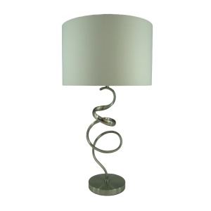 Valou E27 сребрист алуминий и бял абажур от плат 35x35x65 cm