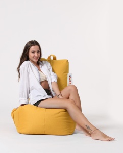 Градински фотьойл пуф Diamond Yellow 60x90x35 cm - Img 9