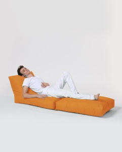 Градински фотьойл с пуф Siesta Orange 180x55x40 cm - Img 4
