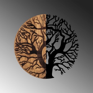 Декоративен дървен и метален аксесоар за стена Monument Tree Black 3x56 cm - Img 5