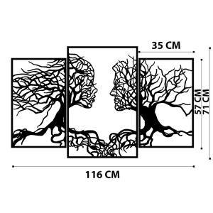Декоративен метален аксесоар за стена Love Tree Black 116x71 cm - Img 6