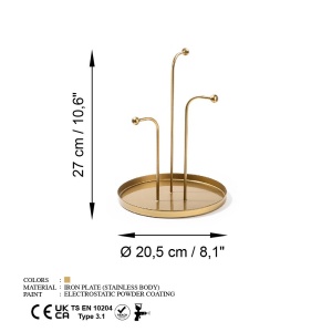 Държач за бижута GED-004 Gold 20.5x20.5x20.5x27 cm - Img 7