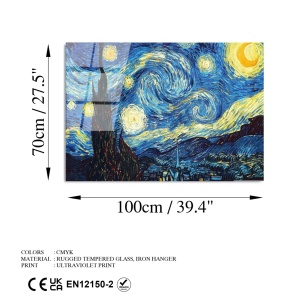 Картина от закалено стъкло с UV защита Многоцветна 70x100 см - Img 8