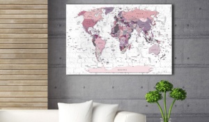 Картина от корк - Pink Frontiers [Карта от корк] 60x40 см - Img 2