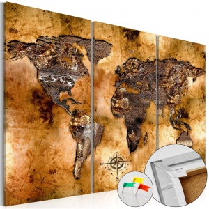 Картина от корк - Shade of Gold [Cork Map] 90x60 см