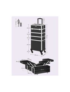 Каручор за професионални козметични продукти, Songmics, 4 в 1, 35 x 25 x 79 см - Img 6