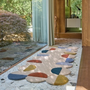 Килим пътека, Mia Scallop Frame Flair Rugs, керемиден-натурален, 80x230 см