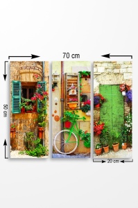 Комплект картини от платно (3 части) MDF0088 Многоцветен 70x50 cm - Img 2