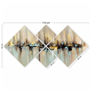 Комплект картини от платно (4 броя) 4MDF055556886464473 Многоцветен 60x115 cm - Img 3