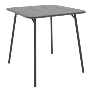 Комплект от 3 части градинска маса и столове, Deraby, черен, 70x70x73 см - Img 6