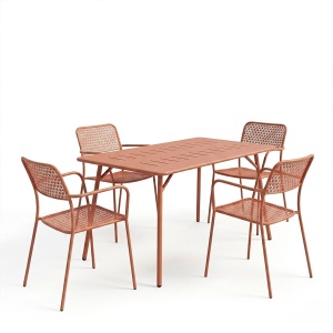 Комплект от 5 градински маси и столове, Moraja Federal, Terracotta, 80x140x72 см - Img 2