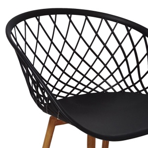 Комплект столове V2, 4 бр., Ezra, Pako, черен, 62,5x56x82 см - Img 5