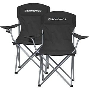 Комплект 2 къмпинг стола, Songmics, Черен, 76x51.5x95.5 см - Img 2