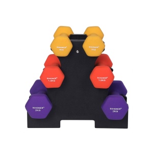 Комплект 6 дъмбела Songmics Черен 34x30x14.5 см - Img 2