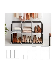 Комплект 6 кубчета за съхранение, Songmics, LSN63H, Черен, 11 x 41 x 41 см - Img 3
