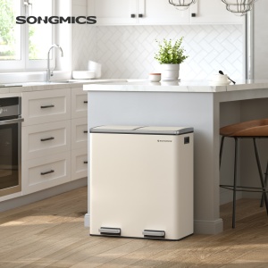 Кош за боклук Songmics Crem 58,5x36x65 cm - Img 3