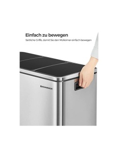 Кош за рециклиране Songmics, 3 отделения, LTB54NL, 3 x 18 L - Img 6
