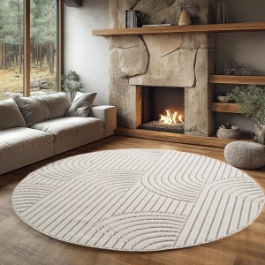 Кръгъл килим Helix V2, крем, 120x120 см