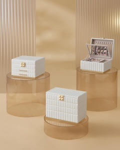 Кутия за бижута Songmics Бяла 24x21.5x15.8 cm - Img 6