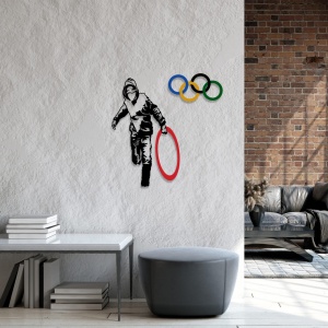 Метална картина Banksy Многоцветна 62x61 см - Img 3