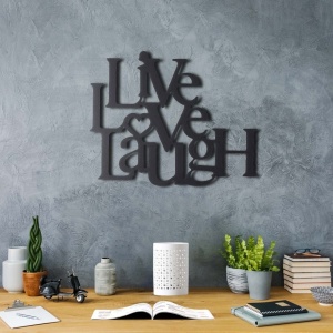 Метална картина Live Черен 40x49 см