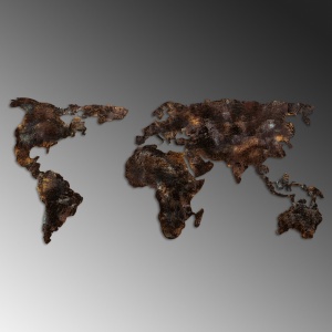 Метална картина World Multicolor 127x60x1.5 см - Img 4