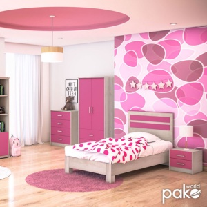 Нощно шкафче Looney Розово 47.5x40.5x40.5 см - Img 2