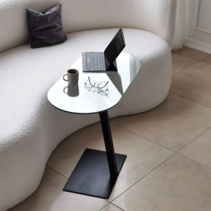 Овална масичка за кафе Лунго - Черен