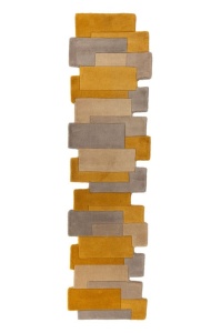 Пътека Collage Жълт Охра/Естествен 60X230 см, Flair Rugs - Img 2