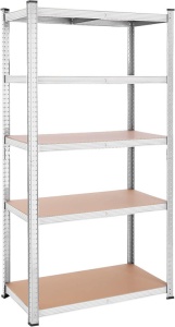 Рафт Songmics, 5 рафта, 50 x 100 x 200 см, Сребрист, GLR050E01