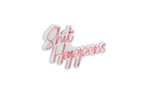 Светеща LED декорация за стена Shit Happens Розова 45x29x2 см - Img 8