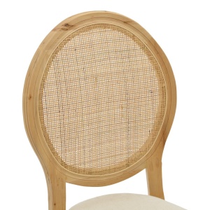 Стол Canco от естествено каучуково дърво и естествен ратан 50x55x98 cm - Img 6