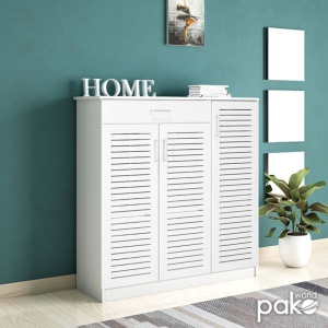Шкаф за обувки Sante за 30 чифта бял 120x37x123 см - Img 2