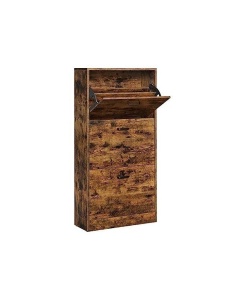 Шкаф за обувки, Vasagle, Кафяв Рустик, 60 x 24 x 120 см, 3 врати