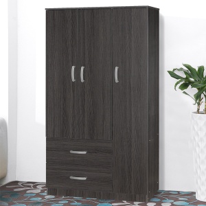 Шкаф Зелия с 2 врати и чекмеджета цвят венге 90x42x180см - Img 3