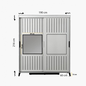 Шкаф Pasific Home Fuga - 190 Блестящ бял шкаф - Img 8