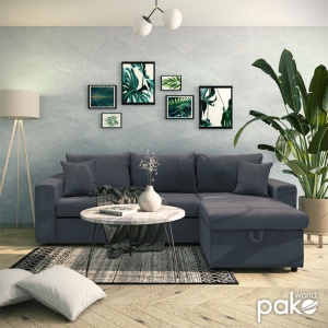 Ъглов диван Лилиан антрацит 225x148x81 см - Img 2