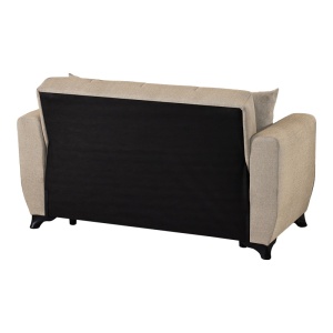 Canapea extensibila cu 2 locuri si spatiu de depozitare, Modesto, Pako, Crem 153x84x86 cm - Img 6