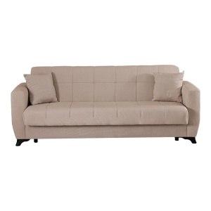 Canapea extensibila cu 3 locuri si spatiu de depozitare, Modesto, Pako, Crem 213x84x86 cm - Img 5