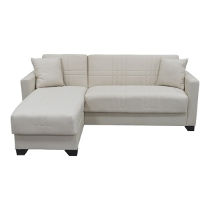 Coltar extensibil reversibil, Stashio, Crem, 202x143x84 cm - Img 5